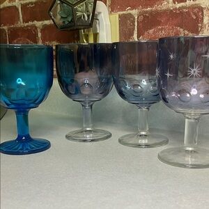 Elegant Blue and Purple Goblet Set